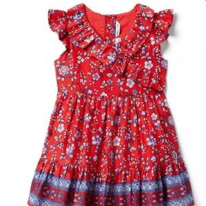 EUC Janie & Jack Floral Ruffle Trim Dress